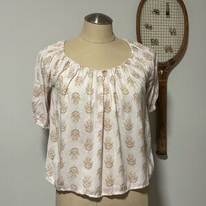 Old Navy Pink Floral Leaf Pattern Blouse, XS, Fall Style